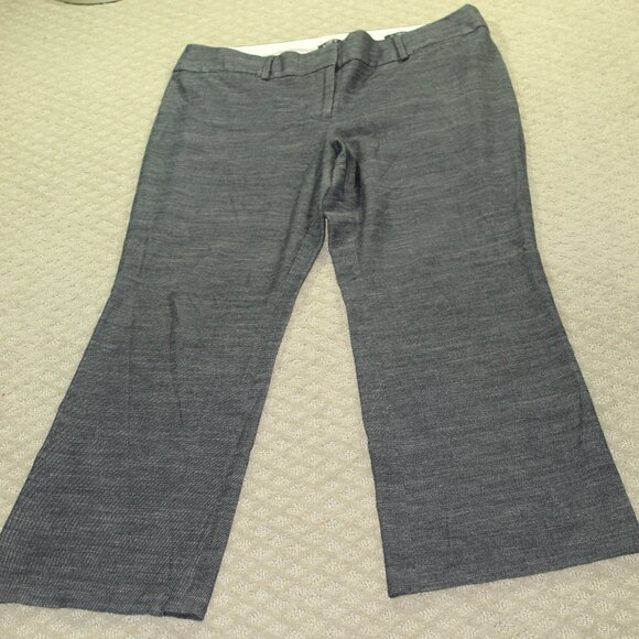 Loft Julie Trouser Pants Women's Variegated Navy Size 14 Wide Leg - Picture 1 of 8